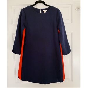 Navy Dress with Detail Stripe